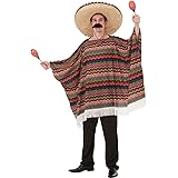 Saltillo Serape Men's Halloween Costume Mexican Fiesta Mariachi Poncho Outfit
