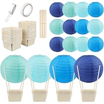 Amazon.com: Juego de 12 faroles de papel con globo aerostático ...