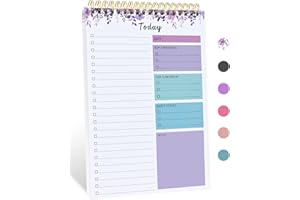 CICPAP To Do List Notepad - To Do List Notebook for Work with 52 Sheets, Undated Daily Planner Perfect for Enhanced Productivity and Goal Achievement - Violet Whispers