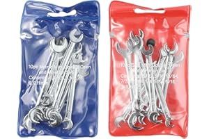 20PCS Miniature Wrench Set Standard Metric and SAE 4mm-11mm & 5/32"-7/16" Open End and Box End Combination Wrench Set, Miniat