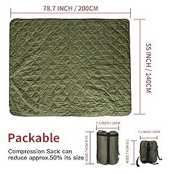 LOOGU Camo Blanket Waterproof Poncho Liner for
