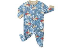 BIBIMOM Newborn Outfit Boy Girl Footie Cotton Long Sleeve Animal Printed Going Home Baby Romper