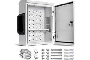 NAMUNANEE Outdoor Electrical Box, Cold-Rolled Steel Plate, Aluminum Alloy Back Beam, One-Piece Ventilation Design, IP65 Waterproof, Wall/Pole Mounted (19.6" x 15.7" x 7.9)