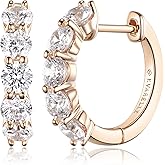 Evabelle Gold Hoop Earrings for Women 14K Real Gold Plated Cubic Zirconia Diamond Hoop Earrings Huggie Hoop Earring Women Earrings Earring for Men 925 Sterling Silver Post Hypoallergenic