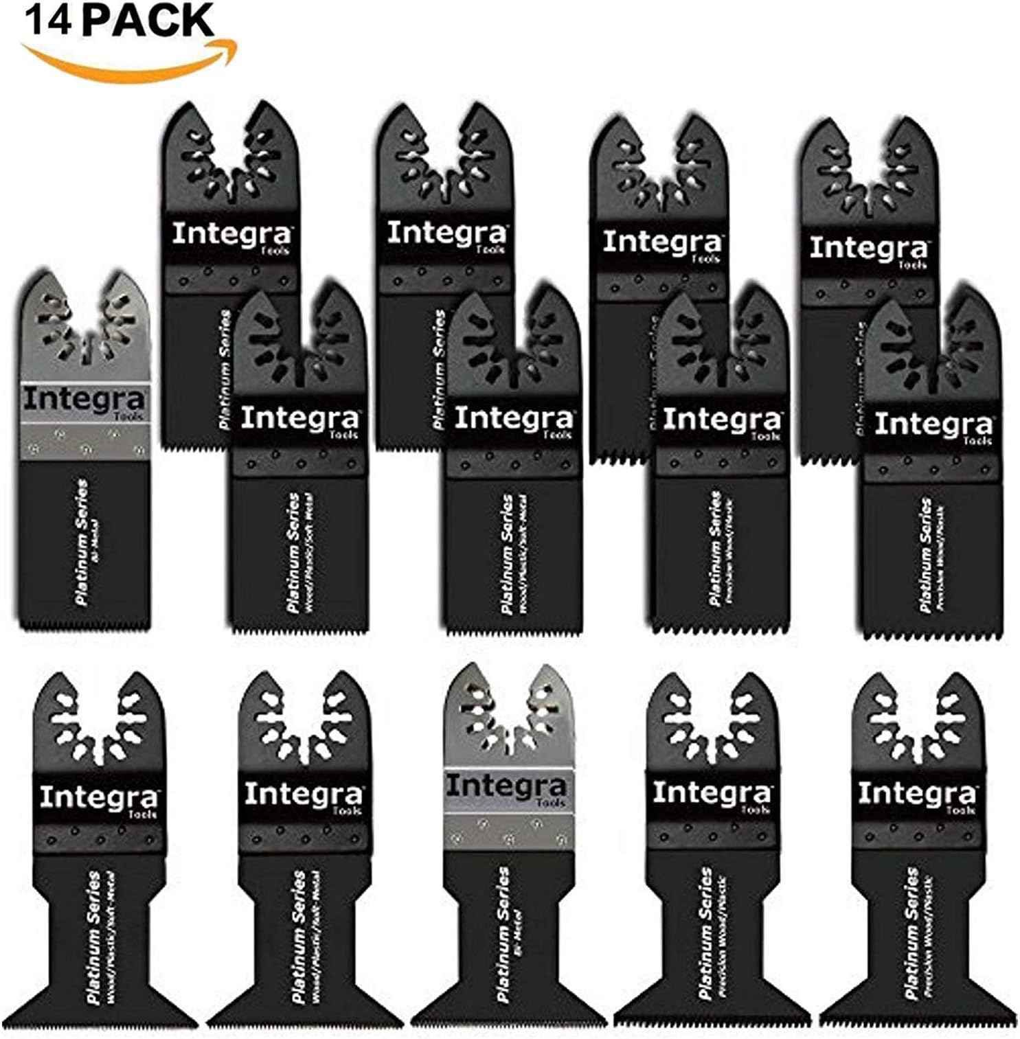 Mribo 14 Metal Wood Oscillating Multitool Quick Release Saw Blades, Fit Fein Multimaster Porter Cable Black & Decker Bosch Dremel Craftsman Ridgid Ryobi Makita Milwaukee Dewalt Rockwell Chicago