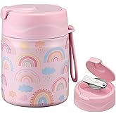 17oz Soup Thermo for Hot Food Kids,Insulated Food Jar with Spoon,Thermo Hot Food Lunch Container,Wide Mouth Leakproof Stainless Steel Lunch Box for School-Rainbow