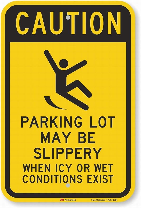 Amazon PaBoe Caution Parking Lot Slippery When ICY Or Wet Safety 