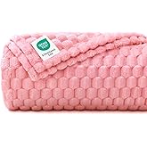 Luciphia Soft 300GSM Fleece Pet Blanket for Small Medium Large Dogs Washable 3D Textured Flannel Cat Puppy Decorative Furniture Protector Throw Durable Pink, M(30''x20'')