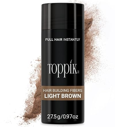 TOPPIK Hair Building Fibres Powder Light Brown 27.5g Thicker Hairline Crown