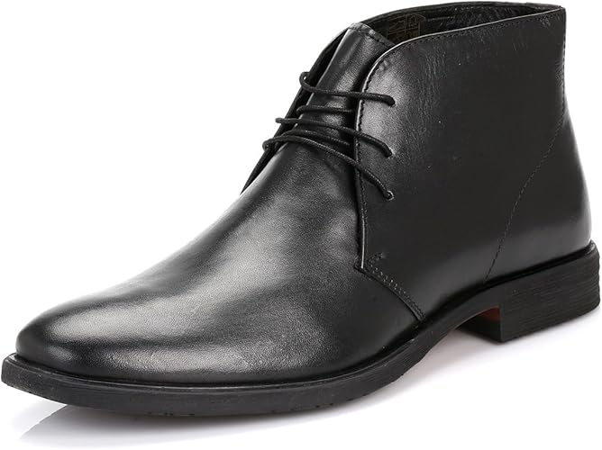 mens black leather chukka boots uk