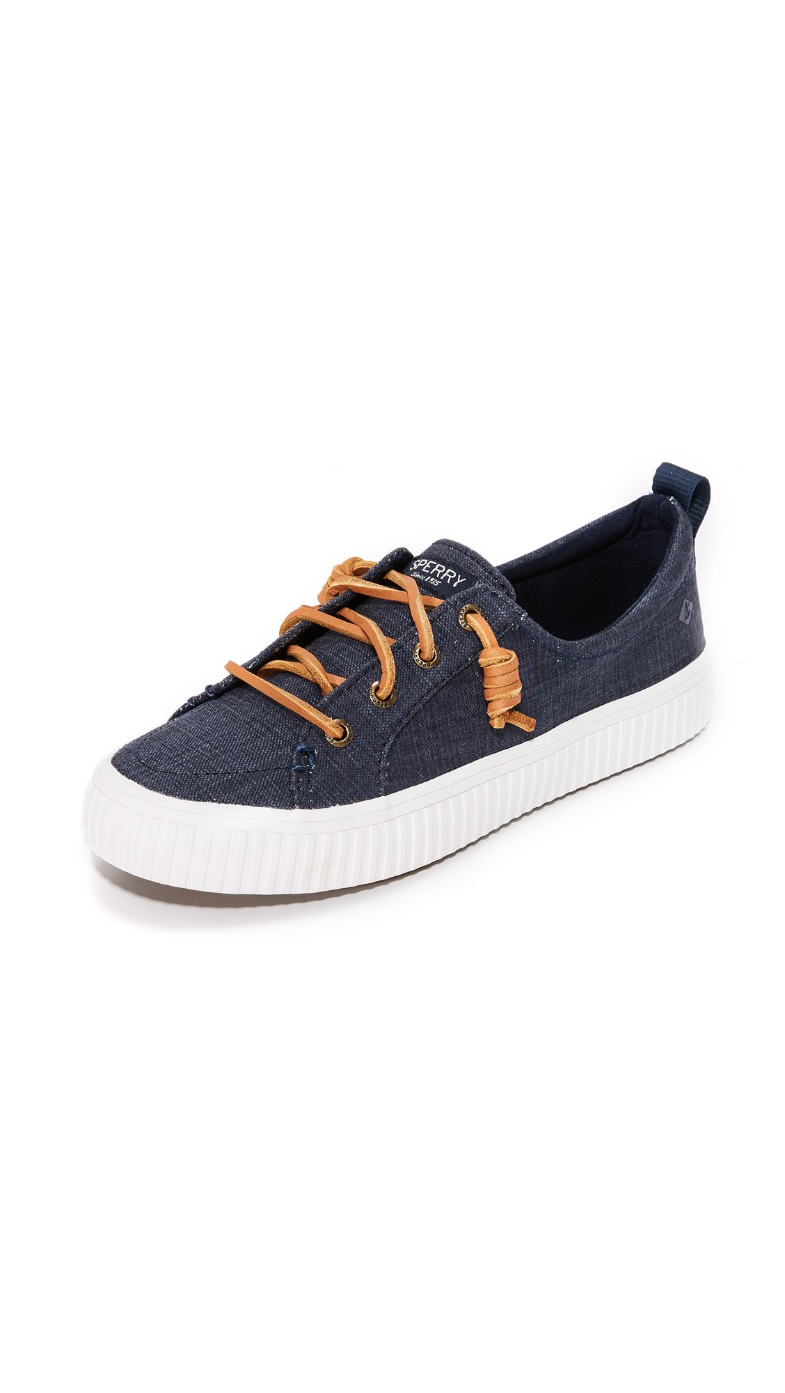 Sperry womens Crest Vibe Sneaker, Navy, 9 Wide US