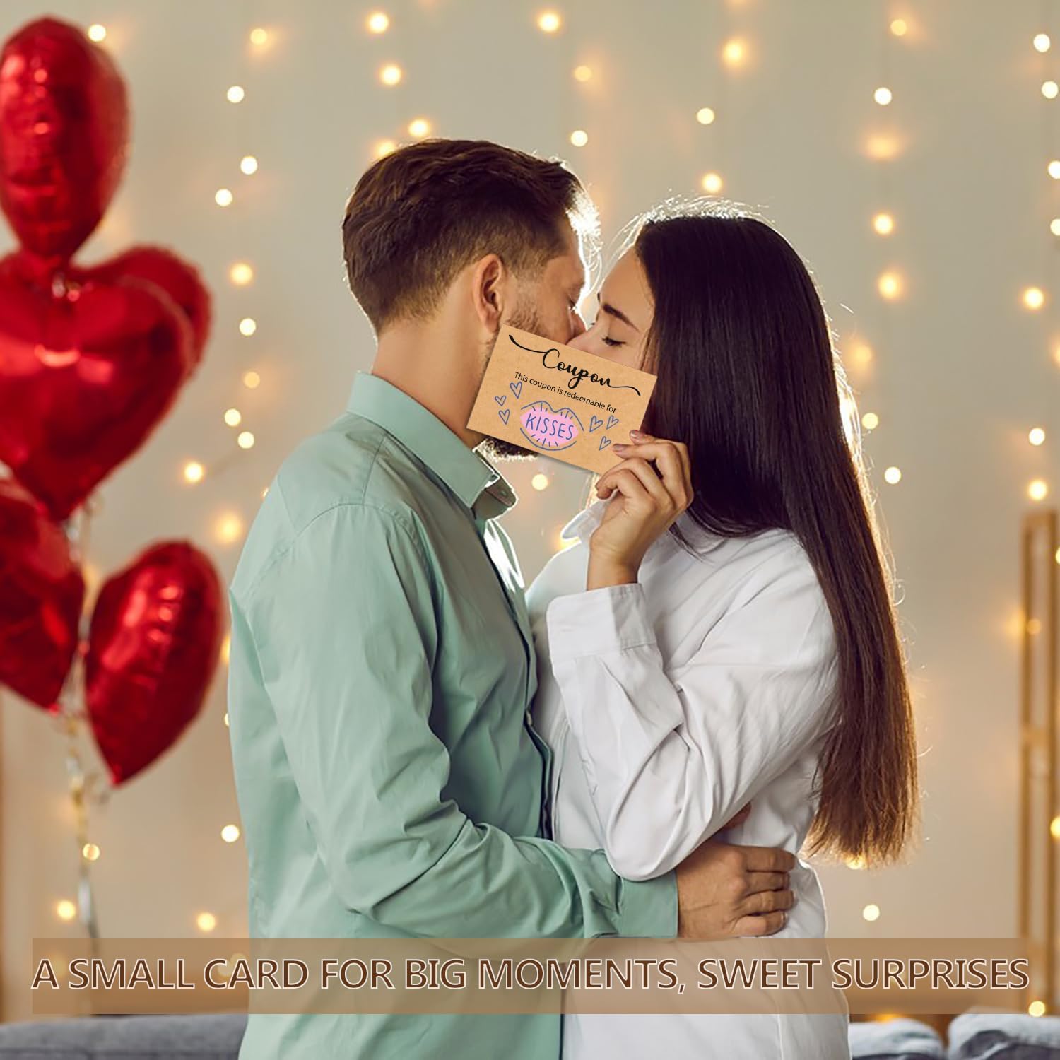 50 Blank Coupon Cards with Wooden Box, Love Coupons for Him, Her, Redeem Gift Vouchers for Husband, Wife, Boyfriend, Girlfriend,DIY Coupon Book for Couples, Birthdays, Valentine’s Day