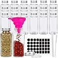 8 oz Empty Glass Spice Jars,Set of 20,Square Glass Seasoning Jars & Salts Containers with Metall Caps and Shaker Lids for Home & Kitchen. Include 1 Pen,1 Funnels and 80 Labels.
