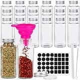 8 oz Empty Glass Spice Jars,Set of 20,Square Glass Seasoning Jars & Salts Containers with Metall Caps and Shaker Lids for Hom