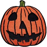 Pinsanity Halloween Pumpkin Horror Iron-On Embroidered Patch