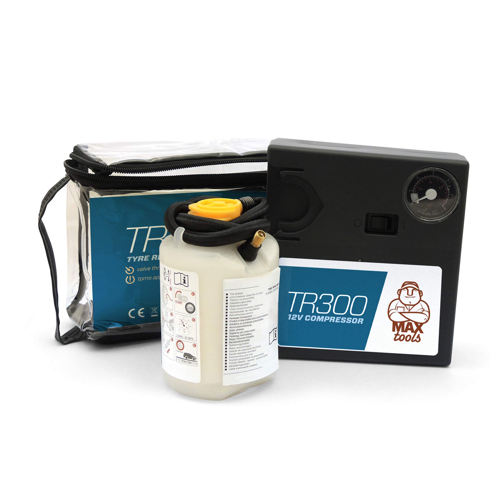 MAXTOOLS Tire Repair Kit SUV with ''valve through'' technology, for offroad cars and SUV