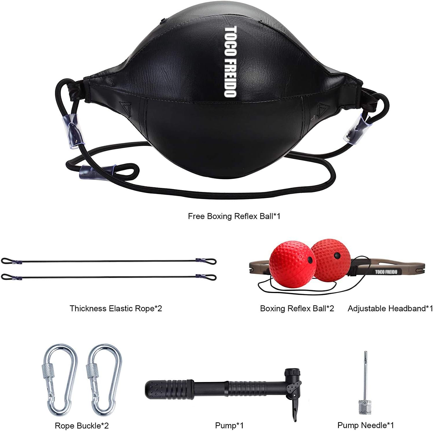 TOCO FREIDO Double End Punching Ball with 2 Boxing Reflex Ball, Pump, Headband, Perfect for Gym MMA Boxing Sports Punch Bag Adult Kids Men Women : Sports & Outdoors