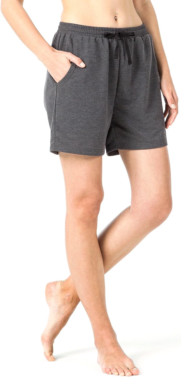 Naviskin Women's Bermuda Shorts Workout Athletic Yoga Shorts with Pockets Knee Length for Fitness Walking Gym Homework : Clothing