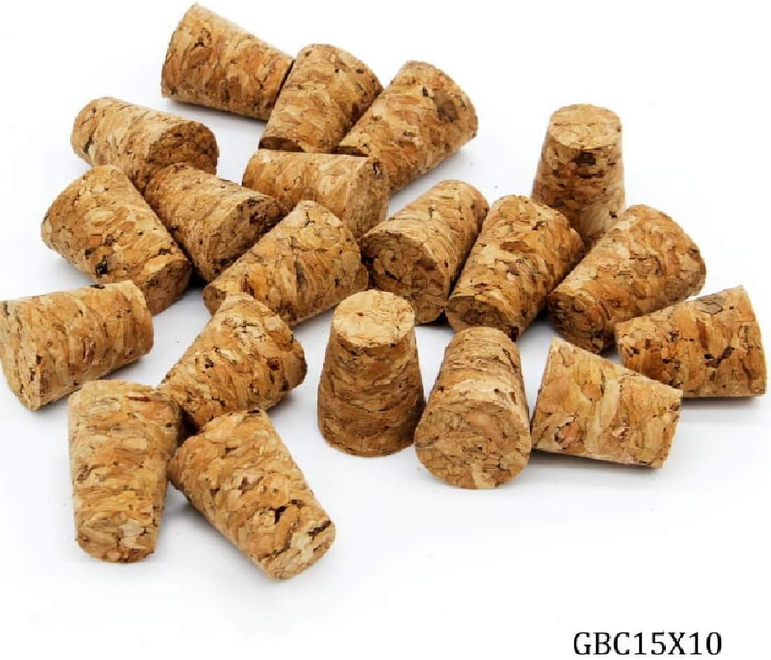 KRAFTMASTERS 10pcs Cork Stopper Glass Bottle Vials Jars with Cork Wishing Bottle Wedding Favor Set of 10 (25mm)