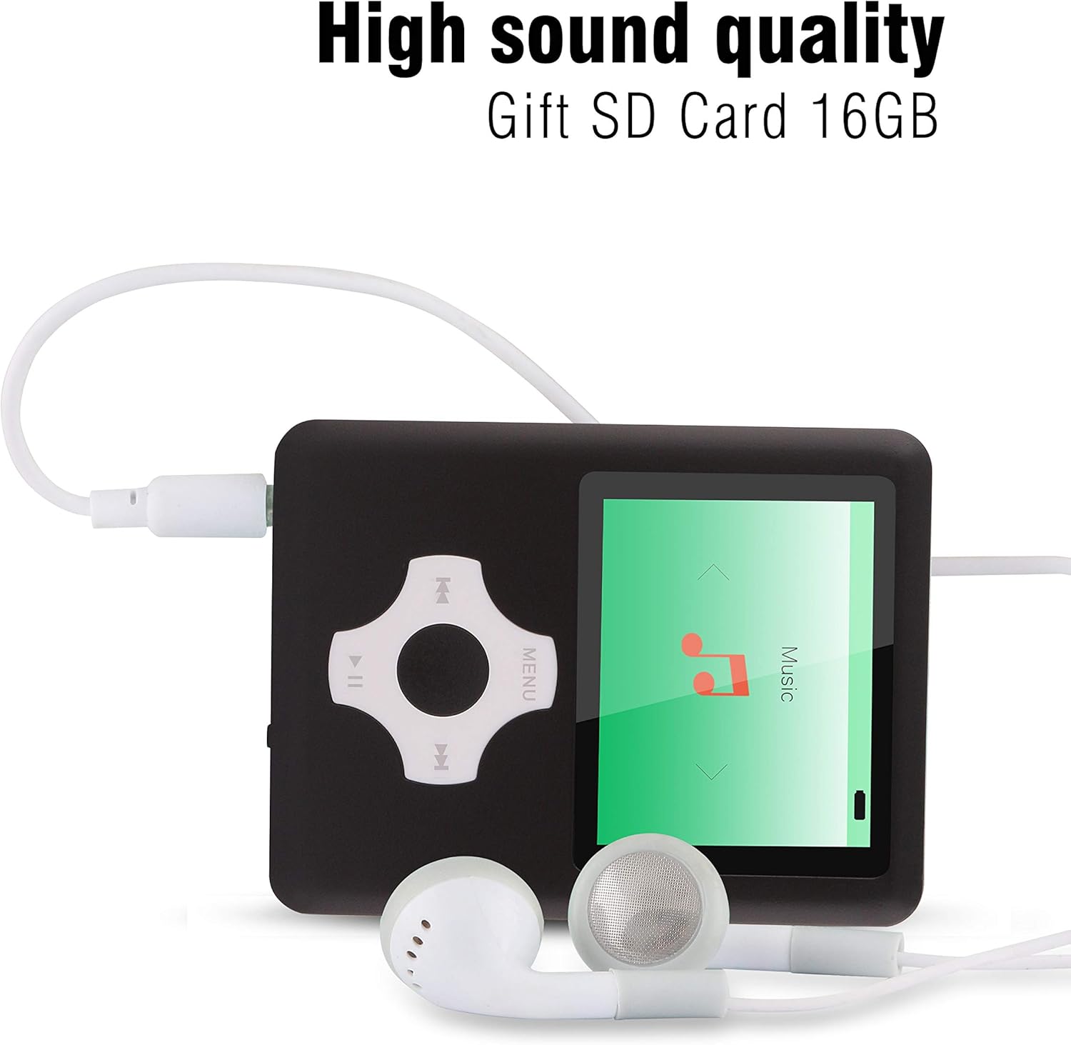 Ultrave MP3/MP4 Player with 16G SD Card, Portable Lossless Sound Player, Rechargeable MP3 Player, Also Support Ebook, Image, 1.8 inches LCD Screen MP3 Music Player - (Black-in-Black): Home Audio & Theater