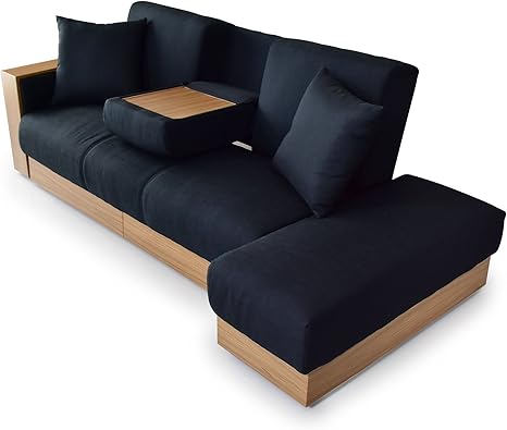 Amazon Doris ソファーベッド シングル 収納 引き出し スツール ソファベッド テーブル付き 幅6cm ファブリック ブラック ナトゥーラ ソファベッド オンライン通販