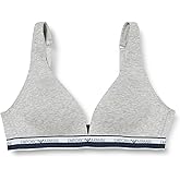 Emporio Armani Womens Stretch Cotton Logo Band Padded Triangle Bra