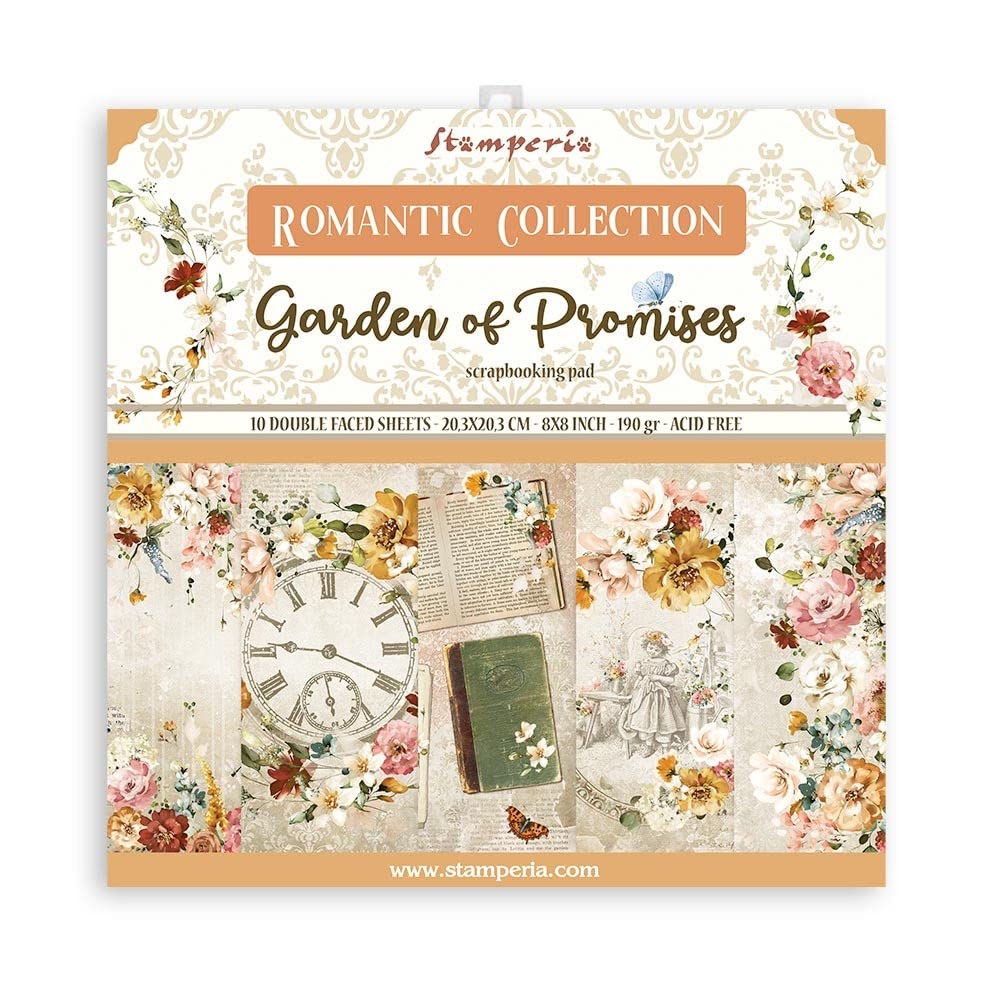 Stamperia International - Mini Scrapbooking Pad - Garden of Promises, SBBS59, White, OSFA