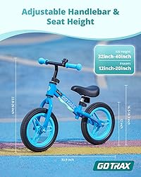 Gotrax KS12 Balance Bike for 2-5, 12" Toddlers Push