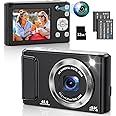 4K Digital Camera for Photography, 48MP Autofocus Vlogging Camera with Dual Camera, Flash, Anti-Shake, 16X Digital Zoom Point and Shoot Camera for Teens Boys Girls