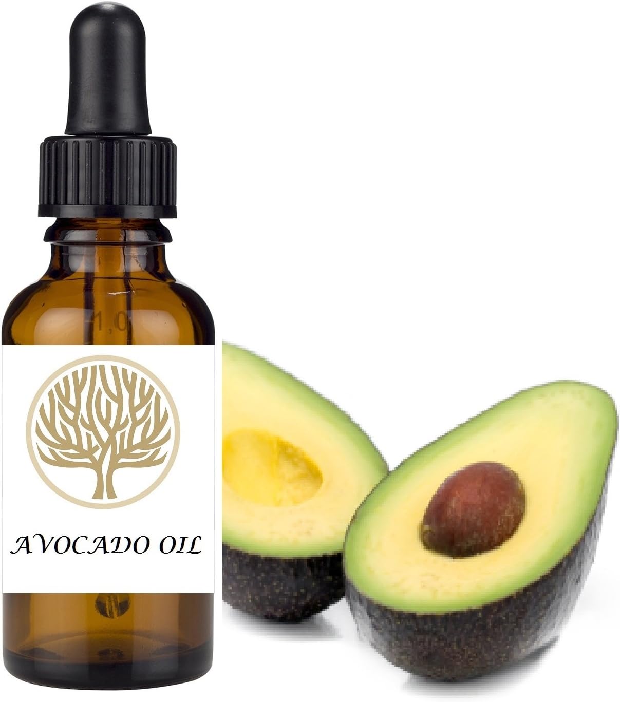 NATURAL Organic Avocado Face Oil. High in Vitamins A, B1, B2, D, E and beta carotene. Smooths the surface of the skin & penetrate its upper layers. (30ml)