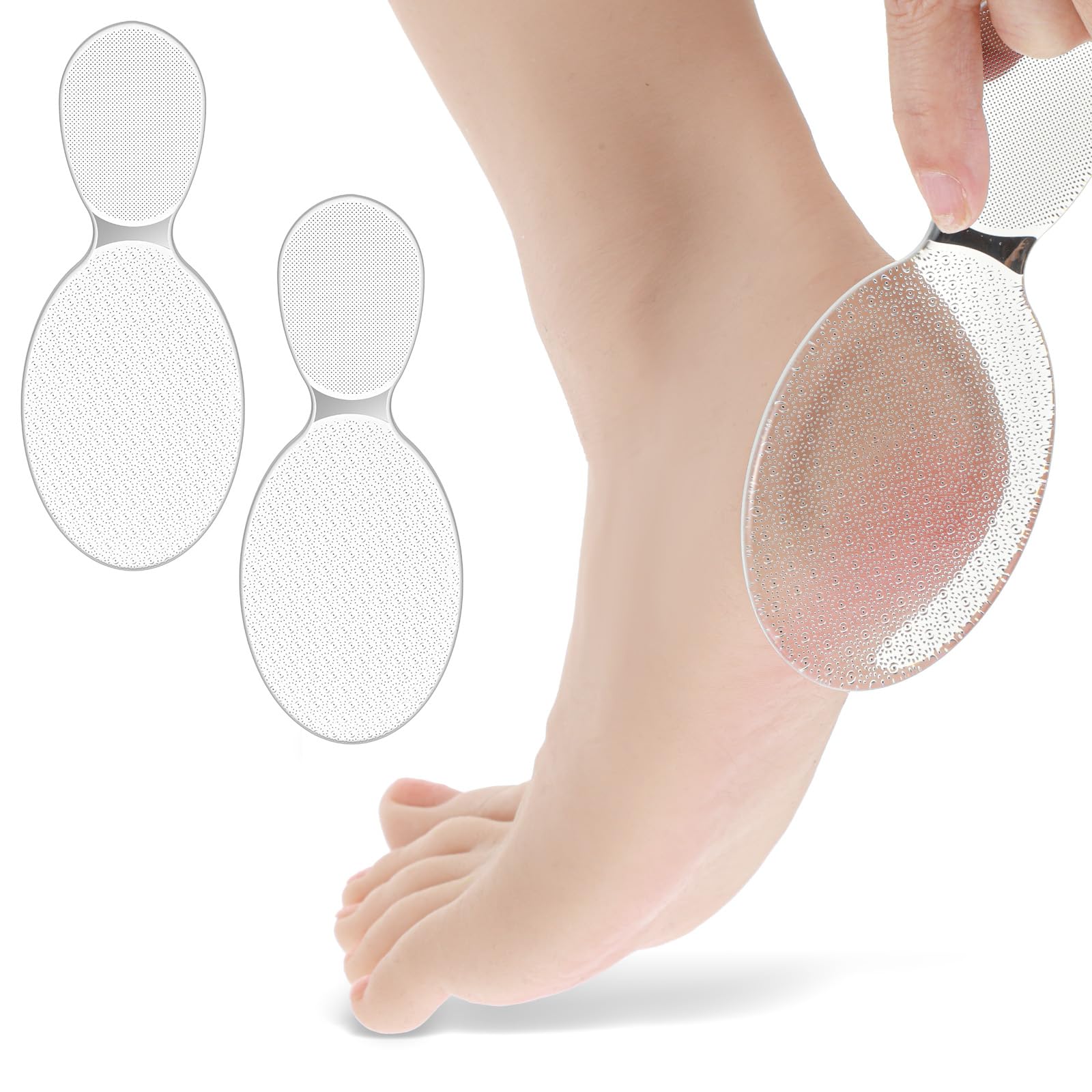 Photo 1 of 2 Pack Glass Foot File, 8-Shaped Rough Smooth Side Callus Remover, Nano Glass Nail File Feet Heel Scrubber, Double-Headed Foot Care Pedicure Tools for Dead Skin Removal Cracking Wet and Dry Feet