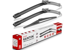 RAINTOK Windshield Wiper Blades Replacement for Ford C-Max Cmax 2013 2014 2015 2016 2017 2018 Original Factory Quality Front Rear Wipers Blade Set for My Car - 28" 26" 12" (Pack of 3)