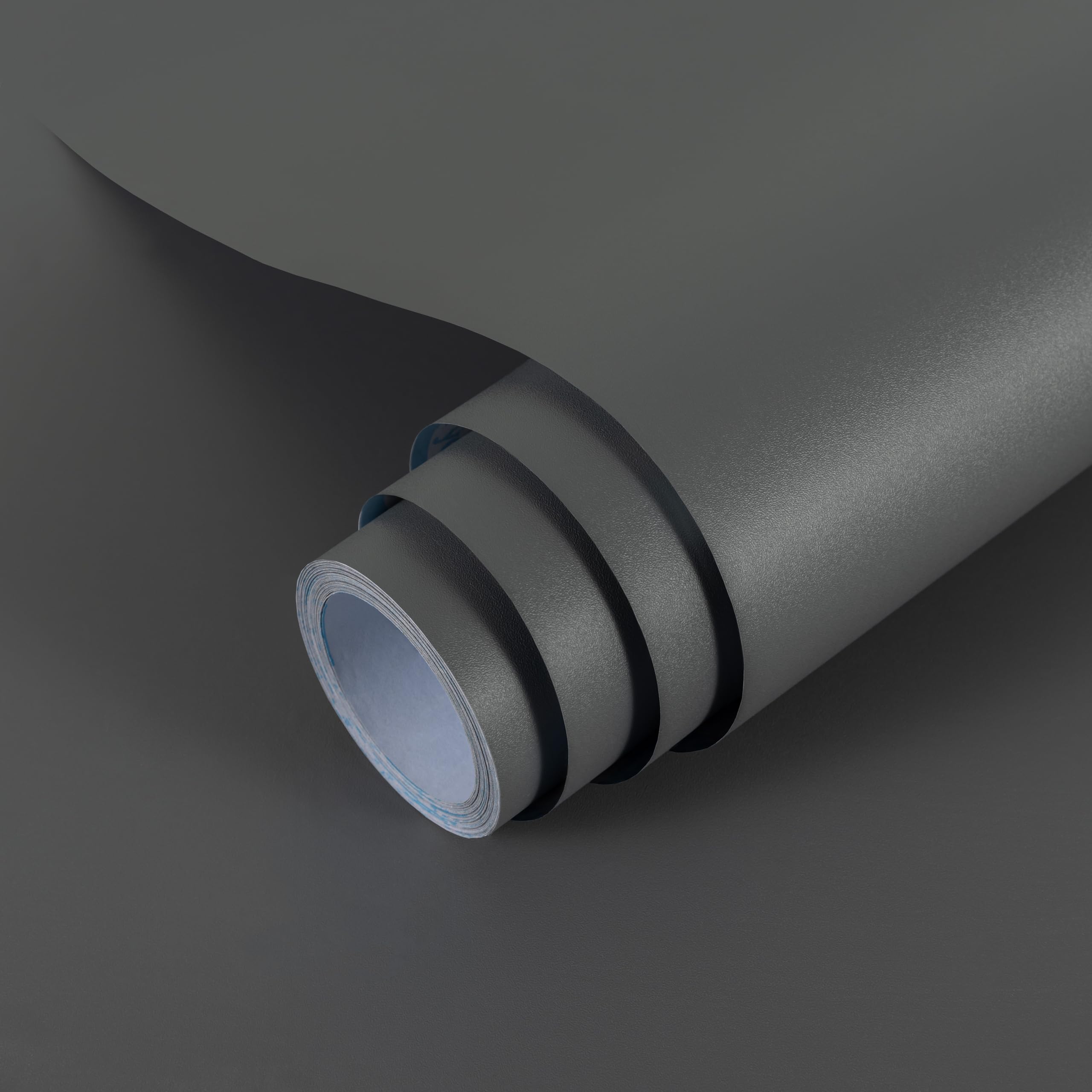 Hode Dark Grey Vinyl Wrap Matt 40X300cm, Dark Grey Sticky Back Plastic Roll, Self Adhesive Wallpaper for Furniture Kitchen Cupboard Covering Contact Paper Waterproof