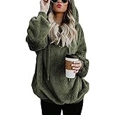 Century Star Womens Fuzzy Hoodies Pullover Sport Hoodie Cozy Oversized Pockets Hooded Sweatshirt Athletic Fleece Hoodies