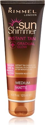 Rimmel Sunshimmer Instant Tan Gradual Glow Medium Matte Self Tanner view 1
