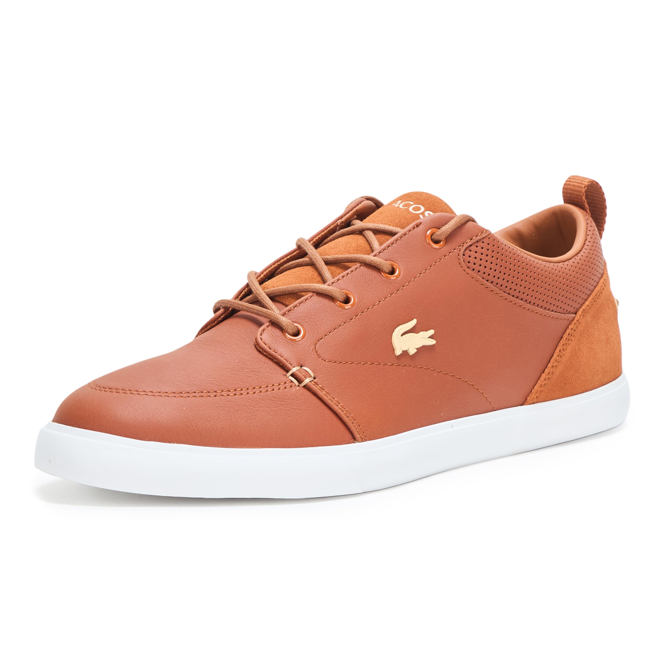 Lacoste Men's Bayliss Sneaker, Brown & White, 11.5 Image