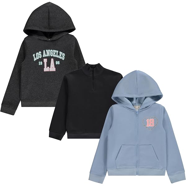 Sudadera Con Capucha Para Niña De Forro Polar - Con Cremallera Completa, Bolsillos Canguro, Tallas Desde 105 Hasta 155 Cm