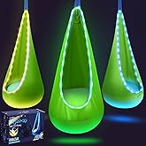 LFSMVT Light Up Kids Pod Swing Seat, Upgraded Kids Hanging Hammock Swing with LED Lights, Cotton Sensory Pod Swing Chair with Inflatable Pillow, Pod Swing for Kids Indoor & Outdoor (1 PCS) (Green)