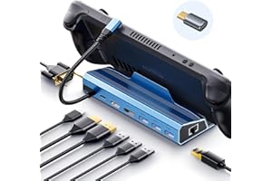 Steam Deck Dock,[All-in-1] SHEZI Steam Deck Docking Station with DP 1.2/HDMI 2.0 4K@60Hz, Gigabit Ethernet,100W PD 3.0, Full Speed Charging USB-C,3 USB-A 3.0, VGA Port,Compatible with Valve Steam Deck