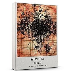 Wichita Map Poster, Kansas Map Art Poster, Map