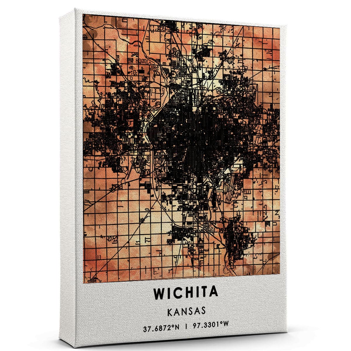 Wichita Map Poster, Kansas Map Art Poster, Map
