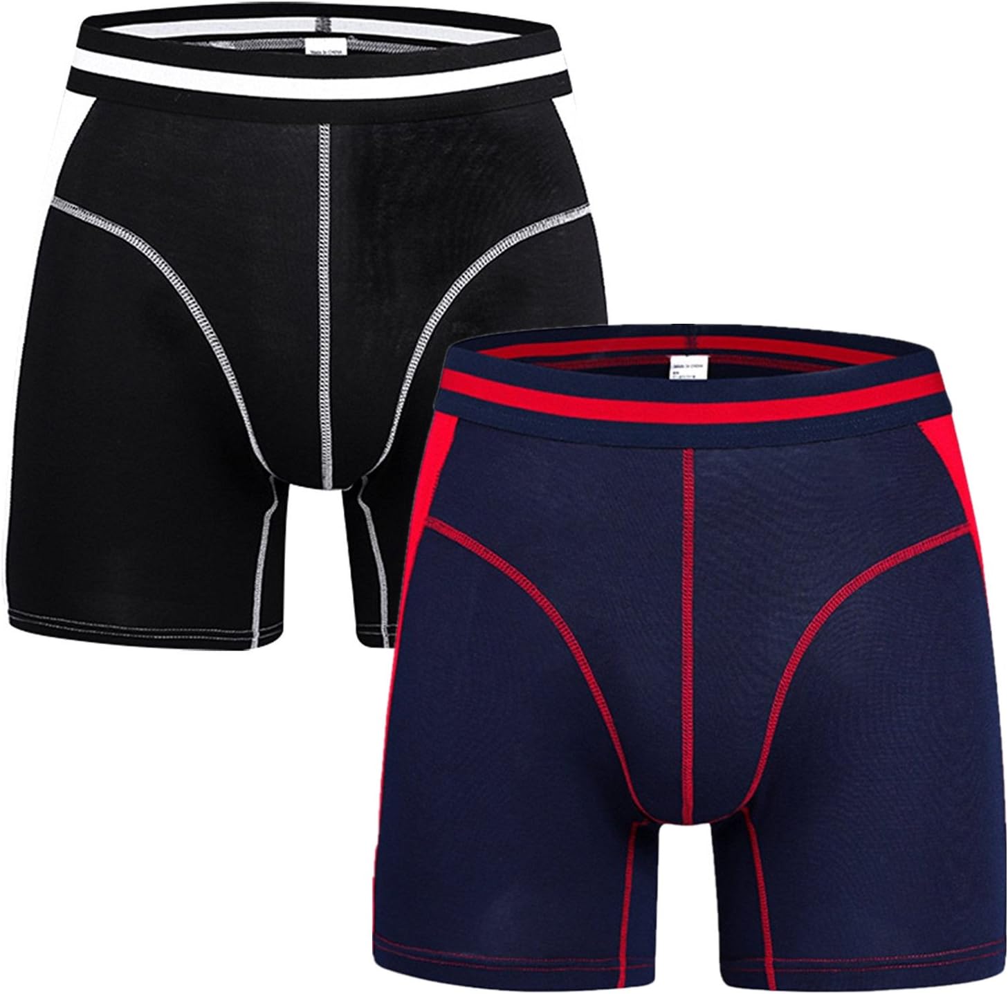 AiJump Men's 2 Pack Boxer Briefs Soft Breathable Stretch Underwear Sport Performance Briefs