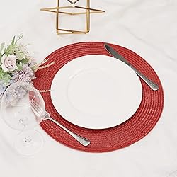SHACOS Round Braided Placemats 15 inch Set of 4