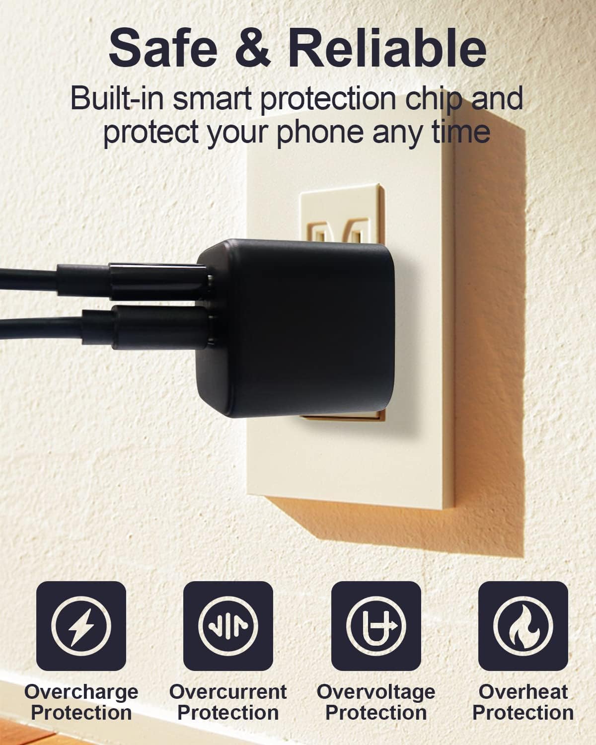 15W Fast Charger for New and Old Kindle Fire Tablets with 6.6Ft USB-C and Micro Cable (Designed for use with Fire Tablets and Kindle E-Readers