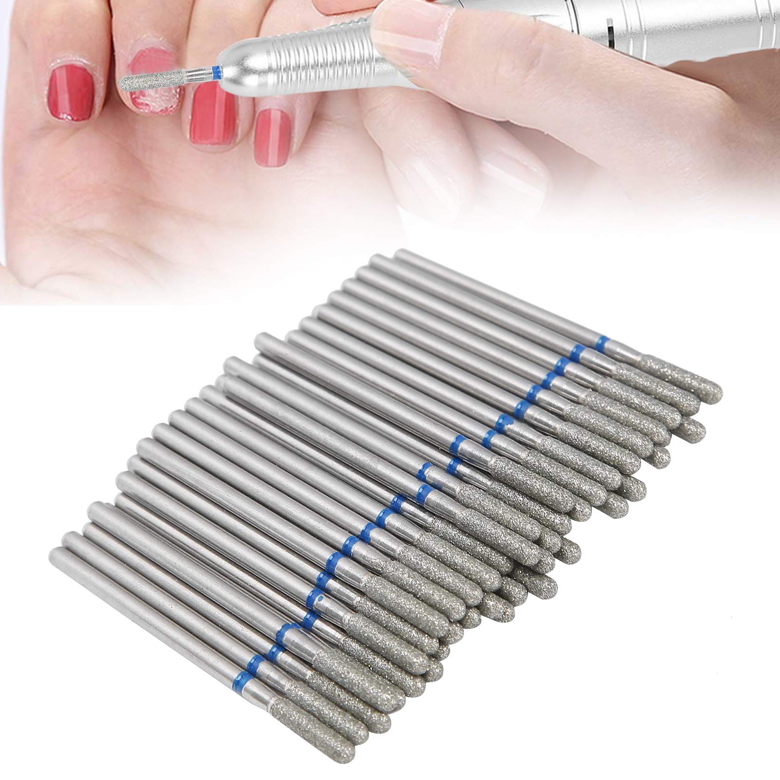 Nail Drill Bits Set, 50pcs Nail Cutter Drill Bit Nails Cuticle Polishing Bit Nails Manicure Pedicure Drill Tool Kit Remove Acrylic Gel Nail Grinding Head File Grinding Heads Tools for Nail Salon