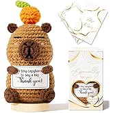Thank You Gifts for Women Emotional Support Crochet Plush, Handmade Funny Capybara Crochet w/ Card Employee Appreciation Gifts for Teacher, Valentines Day Birthday Gift for Women Coworker Nurse Boss