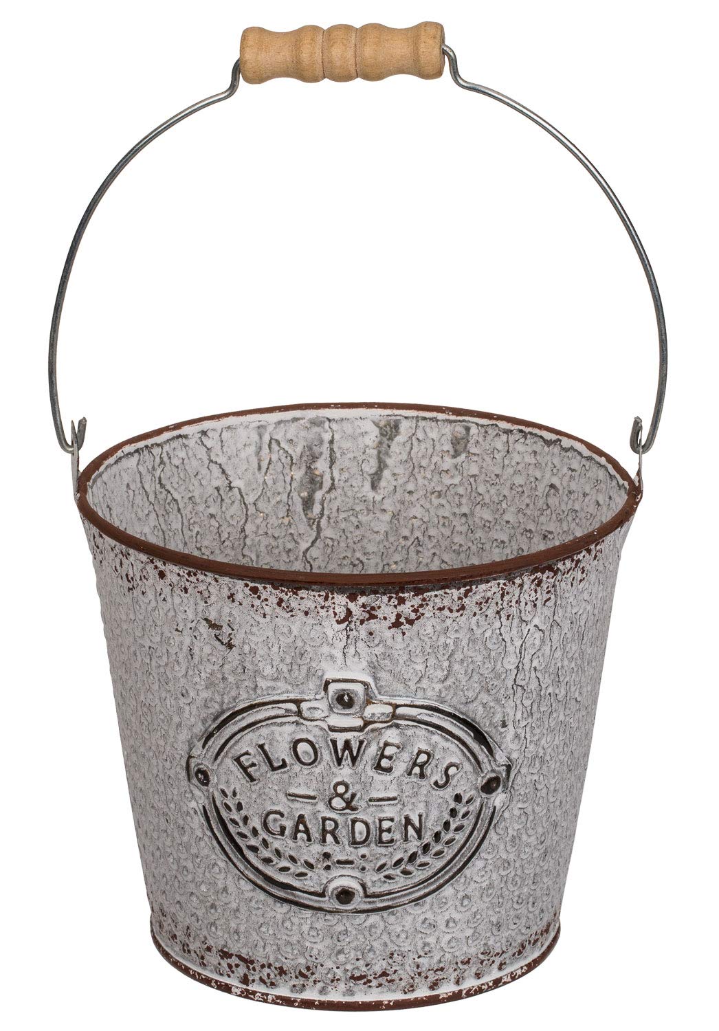 Out of the Blue Flower Pot, Metal, Grey, 14 x 12 cm