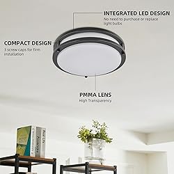 16 inch Dimmable LED Flush Mount Ceiling Light, Oil
