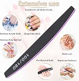 Frendour 12Pcs Nail Files 100/180 Grit Double-Sided Emery Board Manicure Tools view 7