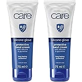 Care Protective Hand Cream with Silicone Glove Effect &ndash; Dry Skin Moisturizer Enriched with Glycerine, Almond Oil and Vitamin E, 2.5 fl oz 2 PACK Set